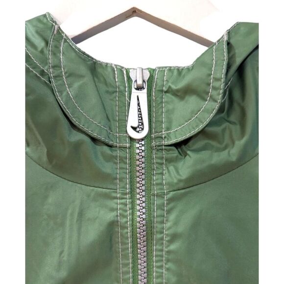 VTG Nike Center Logo Cagoule Windbreaker Jacket Sage Green & Silver Men's XL - Picture 4 of 8